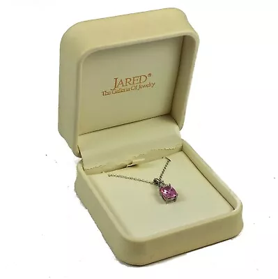 Jared 6X8mm Pink Sapphire Necklace Lab Created 16  Slight Gold Tone • $39.95