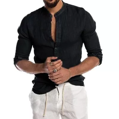 Men's Blouse Tops T-Shirt Beach Formal Business Tunic Shirts Party Summer • $19.68