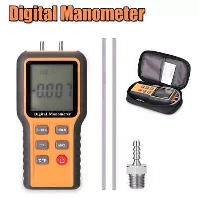 Digital Manometer Dual Port 20KPa Air Pressure Meter Gauge ℃ ℉ Switchable T4Y5 • $29.91