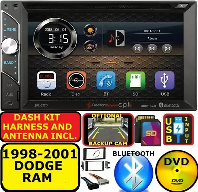 1998-2001 Dodge Ram Bluetooth Cd/dvd Usb Aux Sd Mp3 Mp4 Car Radio Stereo Package • $239.99