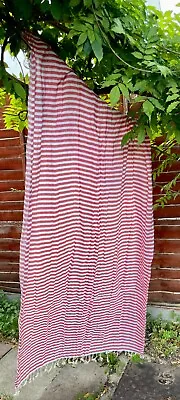Scarlet Striped Peshtemal Cotton Turkish Towel Perfect For Bath Gym Holidays • £11