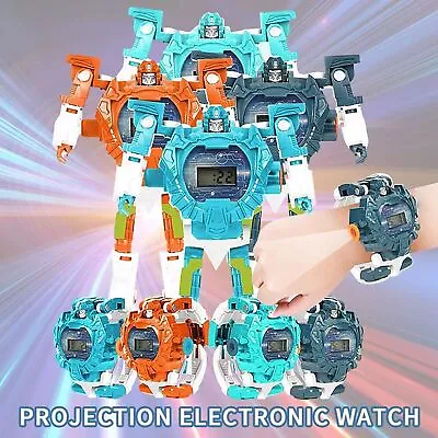 3 In 1 Electronic Projection Watch Manual Kids Boys Transformation Robots Toys • $8.99