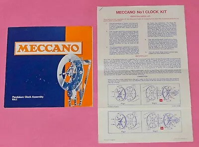 Original Meccano No.1 Clock Kit Instructions & Multilingual Operating Instructs. • £5