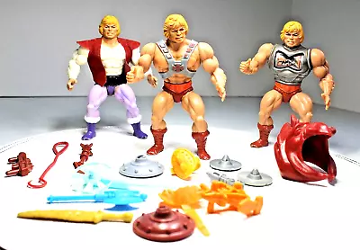 VTG LOT 1981 He-Man Masters Of The Universe MOTU SOFT HEAD FIGURES And EXTRAS • $65