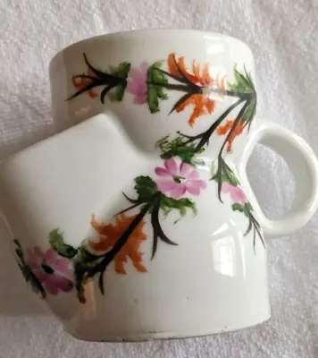 Vintage Mustache Shaving Mug With Flower Pattern With 3490 Mark • $13.40