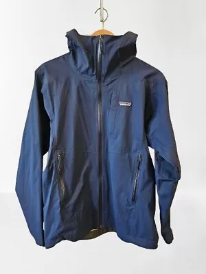 Patagonia H2no Navy Blue Rain Jacket Full Zip Hooded Men's Size Small  • $110