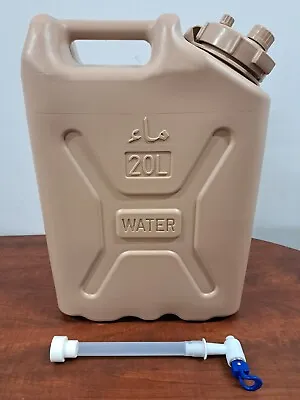 Scepter Military Arabic Water Can 5 Gallon Tan Sand Water Jug With Dispenser • $66.99