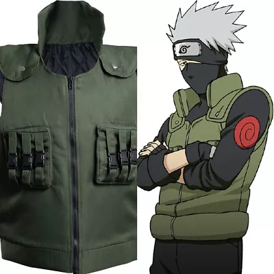 Japanese Anime Hatake Kakashi Unisex Vest Cosplay Costumes Halloween Suit Jacket • £32.32