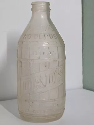 Vintage DAD'S ROOT BEER No Deposit Clear Barrel Design Awesome Bottle • $9.99