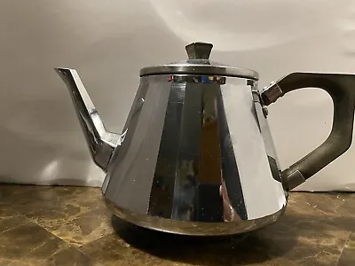 Vintage MCM Doric Ware Tea Pot Swan Brand Made England Stainless Steel 6 Cups • £21.18