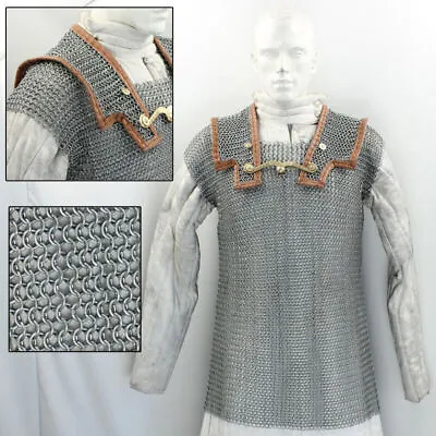 Lorica Hamata Roman Knight Medieval 16g Steel Chainmail Armor Extra Large  • $149.99