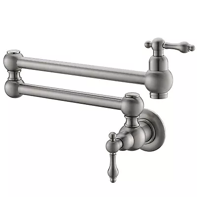 Pot Filler Faucet Wall Mount Brushed Nickel Finish And Dual Swing Joints Design • $43