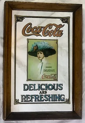 Vintage Coca-Cola Advertising Mirror Coke Framed Mirror Man Cave Pub Bar • £49.99