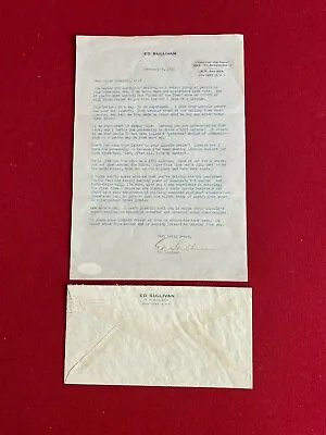 1955 Ed Sullivan  Autographed  (JSA) Full Letter W/ Envelope (Scarce / Vintage) • $300