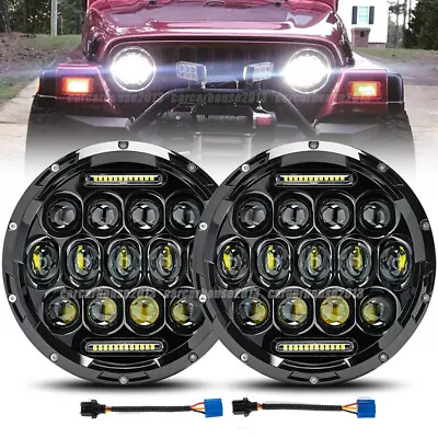 For Military Humvee Headlights LED M998 Pair Head Light High-Low 75W 7  Round • $62.99