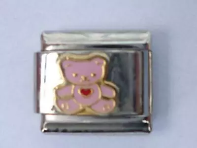£3.10 • Buy SILVER PINK TEDDY BEAR ITALIAN CHARM Fits All 9mm Italian Bracelet M12