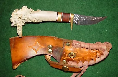 KEN RICHARDSON Custom Hunting/Mountain Man 8  Crown Stag Grip Skinning Knife • $225