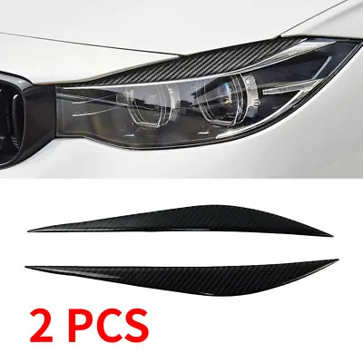 Car Headlight Eyebrow Scuff Cover Sticker Carbon Fiber Decor For BMW 3 2014-19 • $10.99