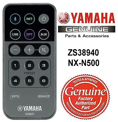 New Genuine Yamaha ZS38940 Remote Control Fits NX-N500 MusicCast Network Speaker • $41.95