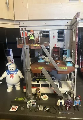 Playmobil Ghostbusters Bundle Firehouse Ecto-1 Stay Puft 9219 9220 9221 • £74.99
