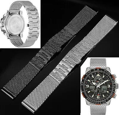 22mm For CITIZEN Skyhawk Eco-Drive JY8108-53E Watch Band Stainless Steel Strap • £45.59