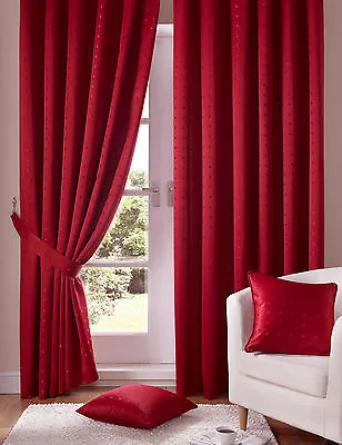 Red Pencil Pleat Tape Top Curtains & Tie Backs Madison (Free P&p) • £49.99