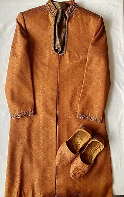 Men’s Elegant Sherwani Set Rust Orange • £19.99