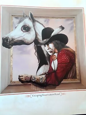 J.D.Challenger  ESCAPING RESERVATION ROAD  Native American  Art Print 9x11 • $7.99