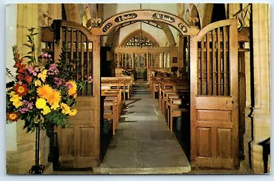 Postcard Cerne Abbas Dorset England St Mary's Church Interior • £2