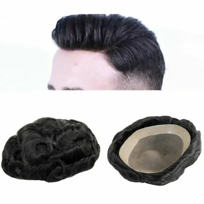 Mens  Replacement System Hairpiece Fine Mono Poly Skin Toupee • $101.99