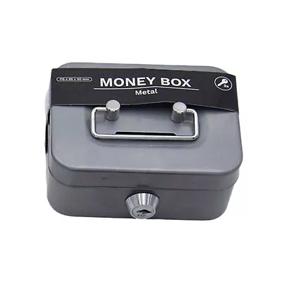4.5  Locking Steel Cash Lock Box With Keys Security Money Tray Metal Coin Bank • $15.89