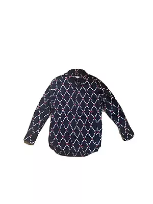 VTG Moschino Jeans Mens S Long Sleeve Button Front Shirt Hearts Prints • $150