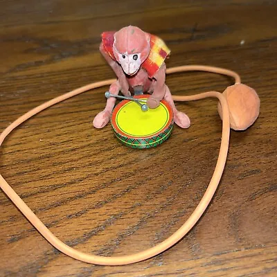RARE Vintage Antique Toy Monkey Pneumatic Playing Drums Japan / China Toy ? • $19.99