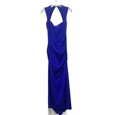Nicole Miller Vintage Royal Blue Formal Gown Full Length Cut Out Y2K Size 4 • $99.99