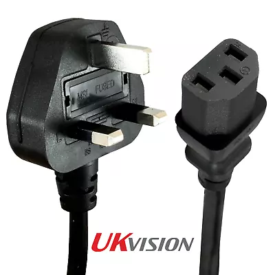 Kettle Lead - UK Power Cable 150cm ( 1.5M ) UK Mains Plug - IEC 3 Pin C13 13 AMP • £4.49