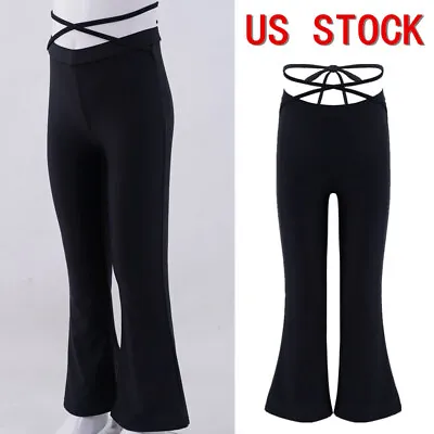 $12.23 • Buy US Girls Flared Pants Modern Jazz Latin Dance Bell Bottoms Long Pants Trousers 