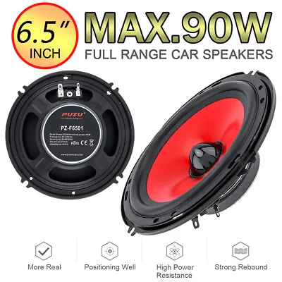 2pcs 6.5 Inch 90W  Full Range Frequency Car Audio Speaker Heavy Mid-bass • $55.42