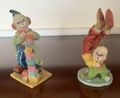 Vintage Ceramic Clowns 4” Inch Tall Set Of 2 • $7