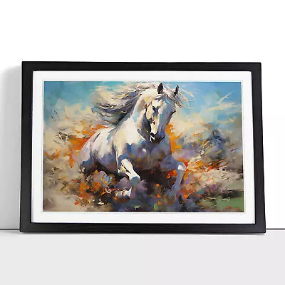 Horse Action Framed Wall Art Poster Canvas Print Picture Home Decor Painting • £14.95