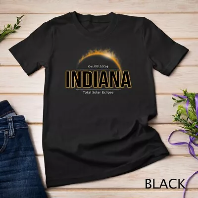 Indiana America April 2024 Path Of Totality Solar Eclipse T-Shirt Unisex T-shirt • $16.99