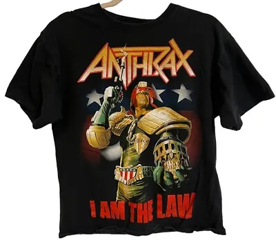 Anthrax T Shirt I Am The Law Metal Black Graphic Double Sided Size Medium • $16.99