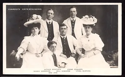 Will Edward's Entertainers Music Hall Vaudeville 1908 Signed Bromide Postcard • £6