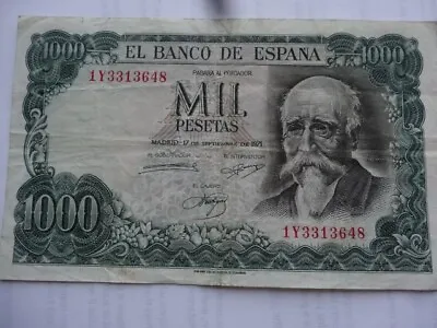 SPAIN  Banknote -  1000 Pesetas  - Lot B84 • £9.99