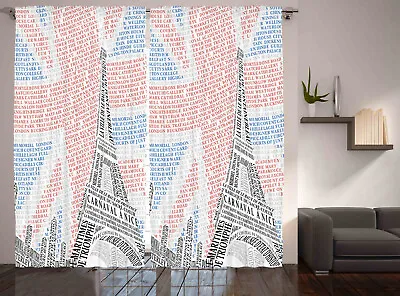 Paris Curtains Eiffel Tower On Union Jack • £39.99