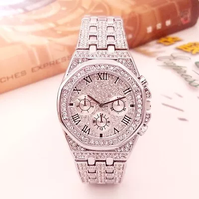 Designer Watch For Men & Women Hiphop Fashion Rhinostone Diamond Bling Watch UK • £18.98