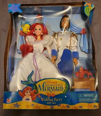 Ariel Doll Eric Disney Wedding Party Gift Set Bride Little Mermaid NIB • $68.98