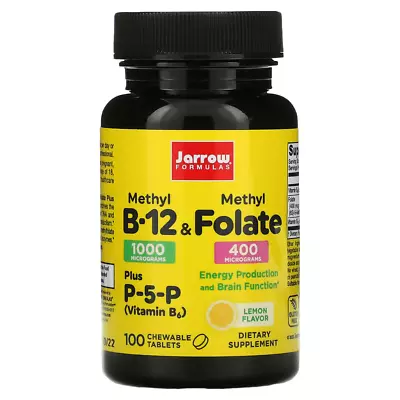 Jarrow Formulas - Methyl B-12 & Methyl Folate - 100 Tab - 400 Mcg - New Stock • £28.65