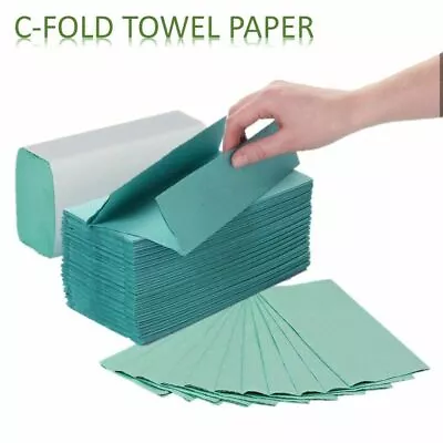 2400 Premium Quality C Fold Multi Fold 1ply Green Paper Hand Towels Tissues • £7.99