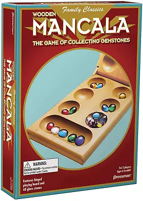 Mancala - Real Wood Folding Set With Multicolor Stones By Pressman • $15.01