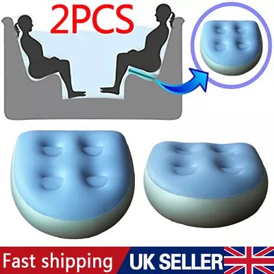 2Pcs PVC Inflatable Booster Seat Spa Hot Tub Lazy Spa Pools Cushion Office Blue • £9.85